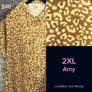 LuLaRoe Amy Button Front Blouse, Size 2XL, NWT